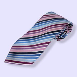 M&S Pink and Blue Striped Tie